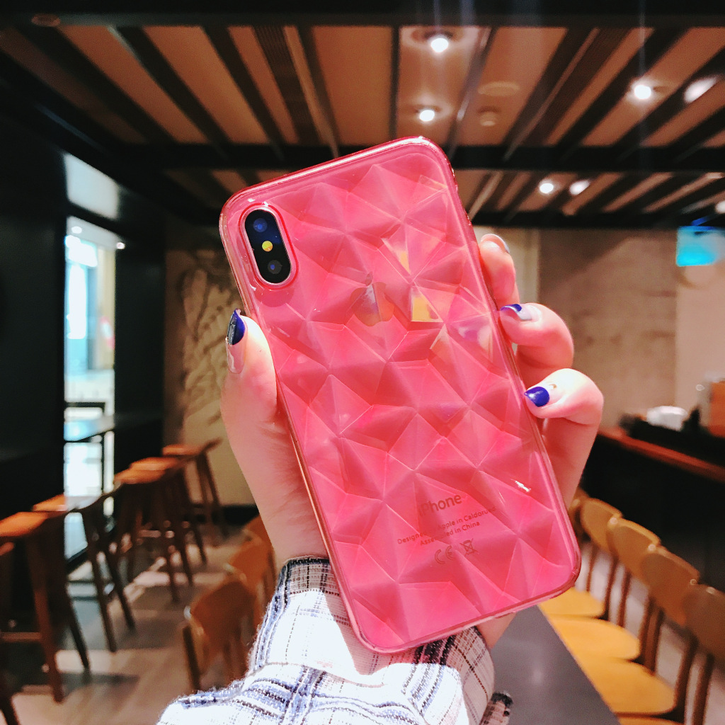 Transparent Diamond Pattern Mobile Phone Case For Iphone 11 Apple Xs Max / 6plus Diamond Tpu Protective Cover display picture 4