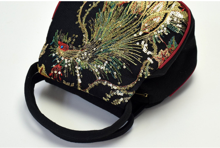 Women's Mini Canvas Phoenix Animal Vintage Style Ethnic Style Shell Zipper Diana Bag display picture 9
