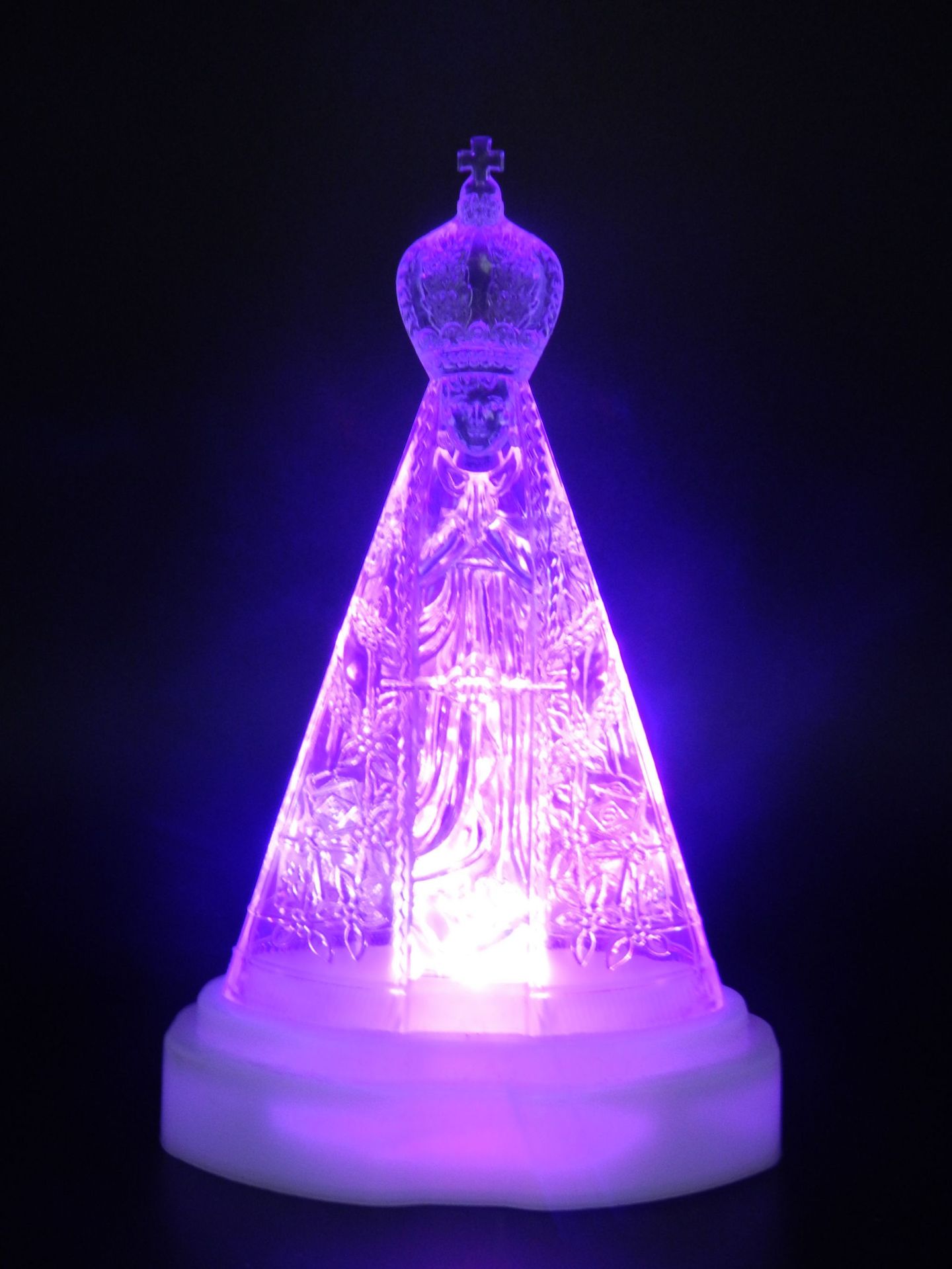 小号LED发光圣母玛利亚耶稣小夜灯七彩闪光玩具环保塑料模型