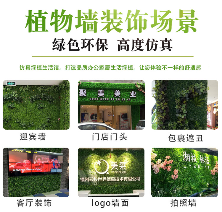 Simulated Milan lawn plant wall, green plant wall, Hao storefront decoration, eucalyptus artificial turf, plastic artificial background wall pic 2