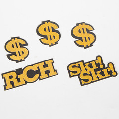 Black and Gold Dual-Color English Rich Hip-Hop Skr US Dollar Trendy Plug-in Cake Dessert Stand Decorative Plug Flag