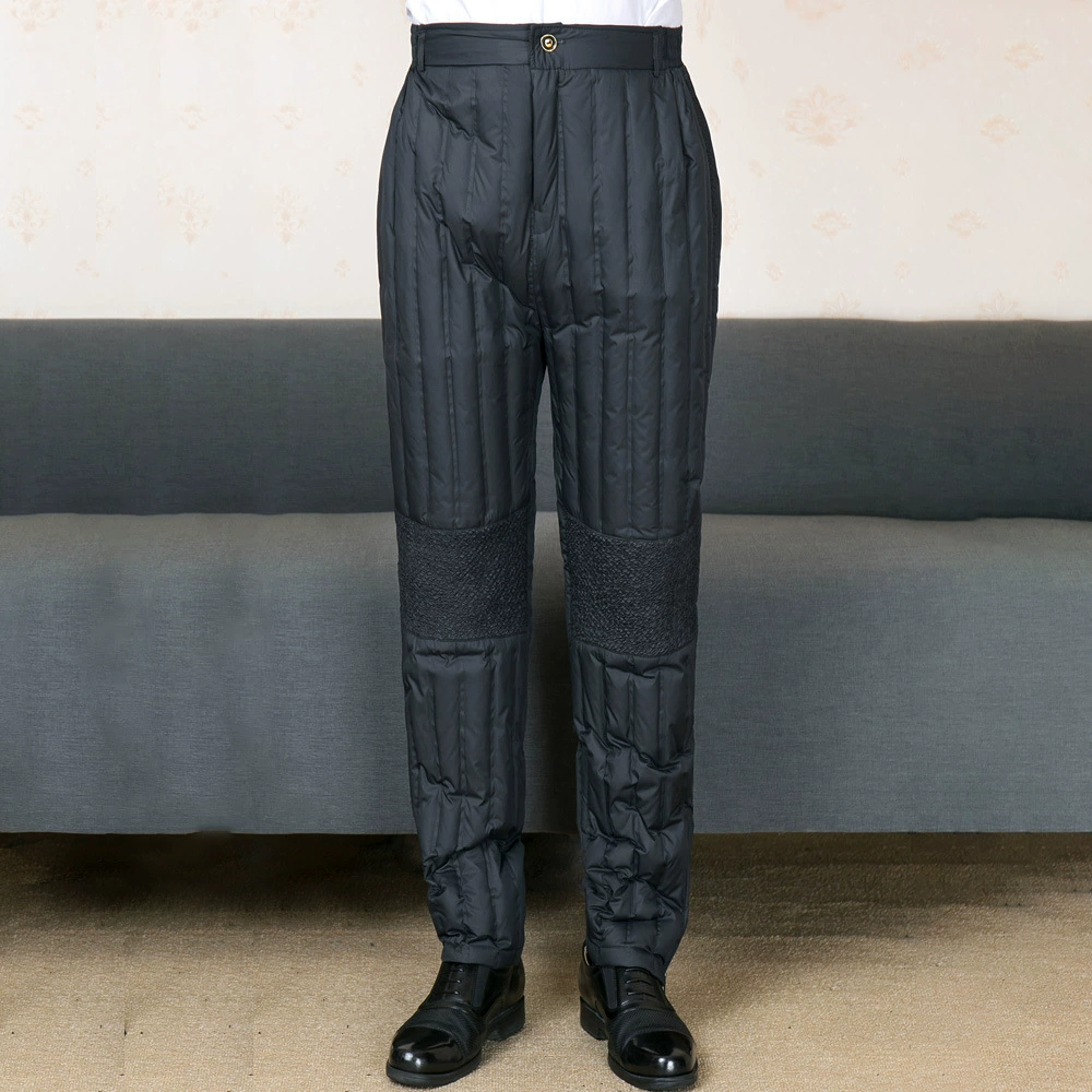 Пуховики мужские утолщенные зимние Пуховые штаны для пап 2019 года для людей среднего и пожилого возраста носят теплые защитные брюки до колен внутри и снаружи