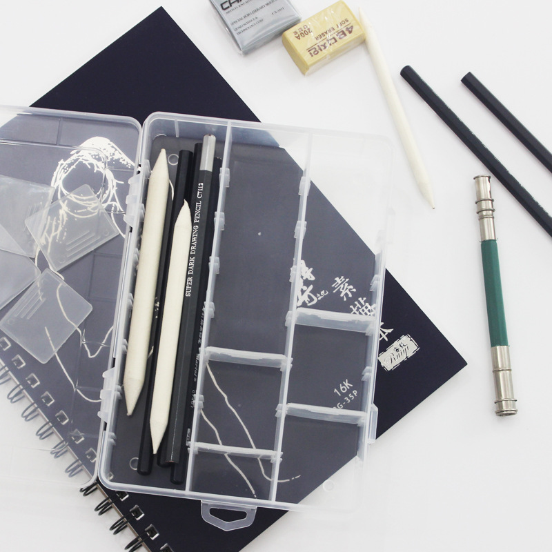 鑫雅美521透明铅笔盒塑料小饰品 药物收纳盒美术用品 现货供应