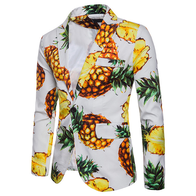 men’s wear Pineapple Beach style design a button men’s LAPEL SUIT 