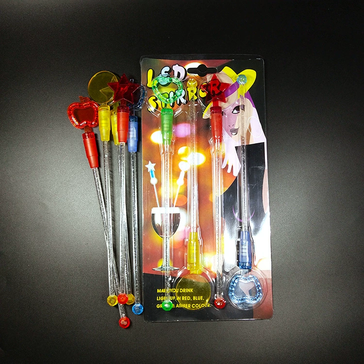 Milk tea, glowing tableware, transparent cocktail stick, flashing material polypropylene, three colors