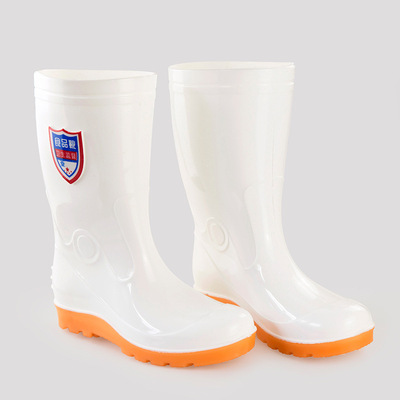 男士雨靴中筒白色食品衛生鞋雨鞋食品廠專用水鞋定制批發塑料水靴