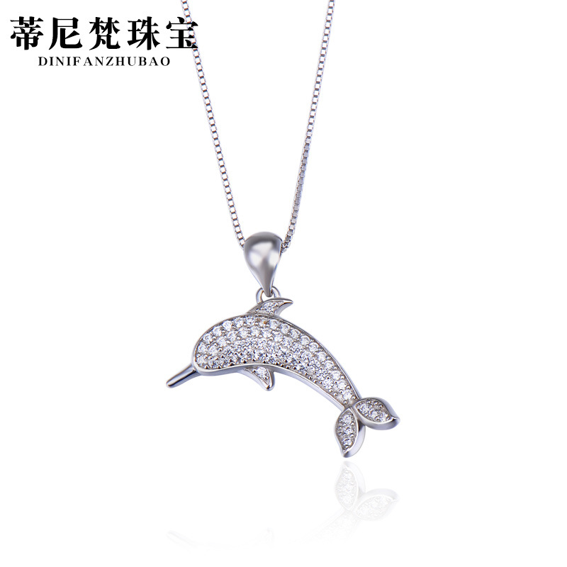 Venta caliente transfronteriza dolphin s925 collar de plata colgante dulce fresco joyería estudiante femenina al por mayor