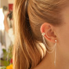 Earrings, metal ear clips with tassels, European style, wholesale