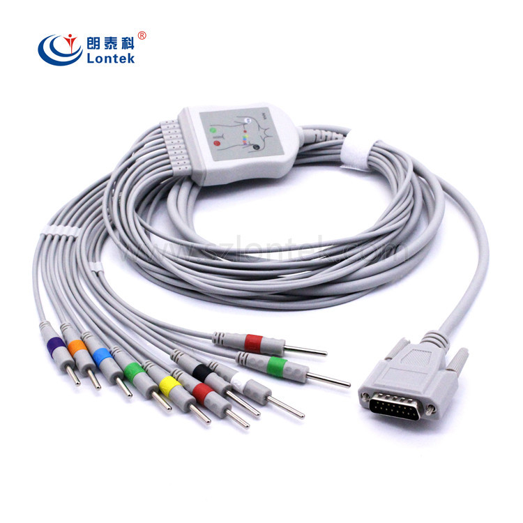 邦建ECG-300G科曼CM300中旗心电图机导联线心电图配件通用仪表
