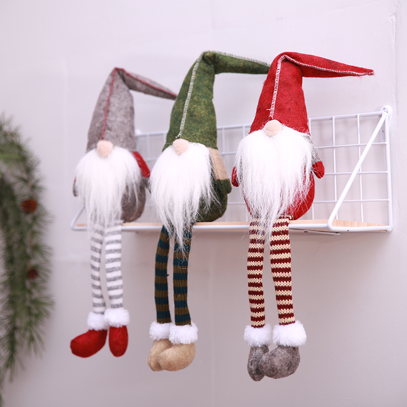 Christmas decorations, European and American style, small forest, old man, no face doll, figurine decoration, window display