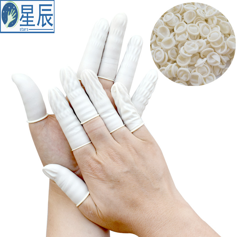 促銷批發白色手指套美容紋繡美甲壹次性乳膠機卷無粉防護手指套