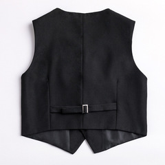 Children's vest thin spring and autumn boys plus fat plus size children's clothing flower girl dress student performance black suit vest