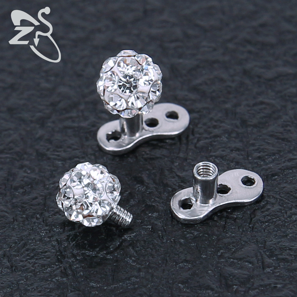 Labret piercing jewelry detail image