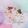 Cartoon earrings, ear clips heart-shaped, Korean style, Birthday gift, wholesale