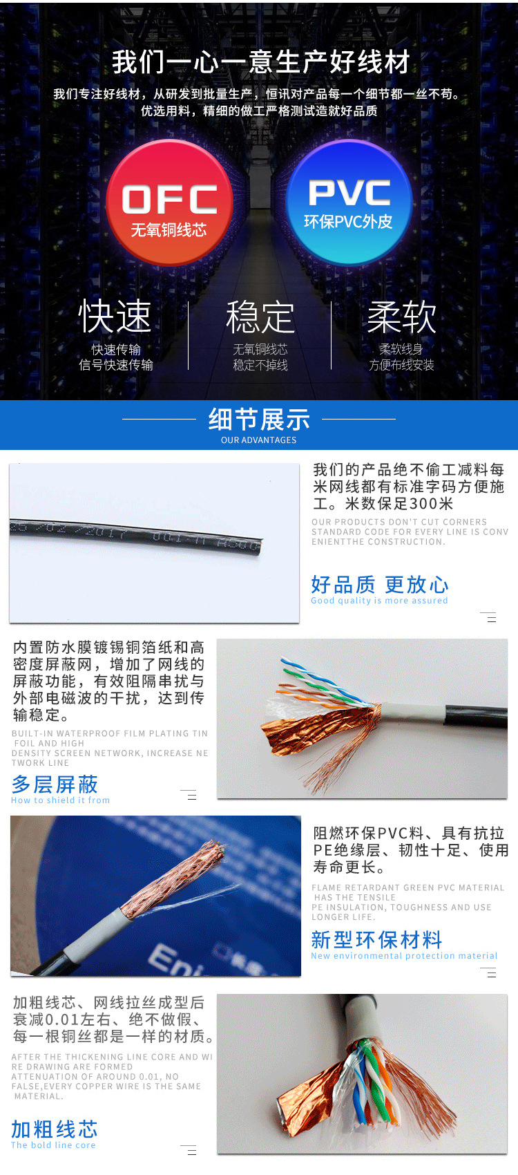 超五类室外双屏蔽网线 纯铜屏蔽网络线SFTP5E铜网 0.5无氧铜网线-阿里巴巴