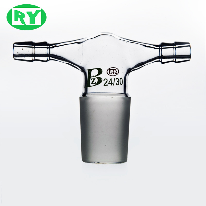 上海禾汽实力厂家 玻璃双嘴咀180度抽气接头 通气加压头 玻璃仪器