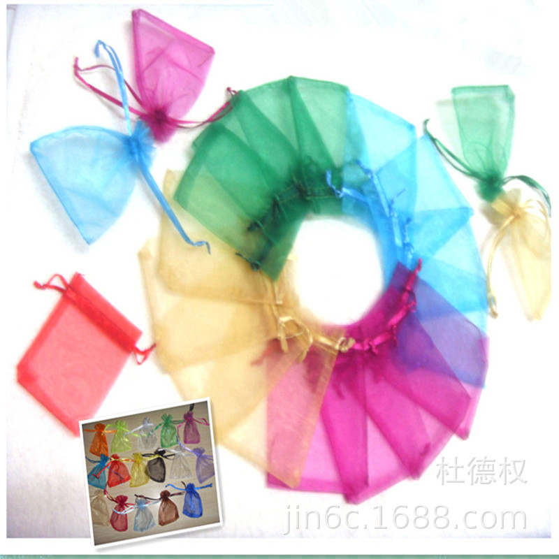 纯色纱袋束口香包袋、人工皂气泡袋礼品饰品工艺品包装袋欧根纱袋