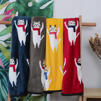 卡通日式寵物小毯子兒童蓋毯蓋腿空調毯法蘭絨雲貂絨珊瑚絨禮品毯