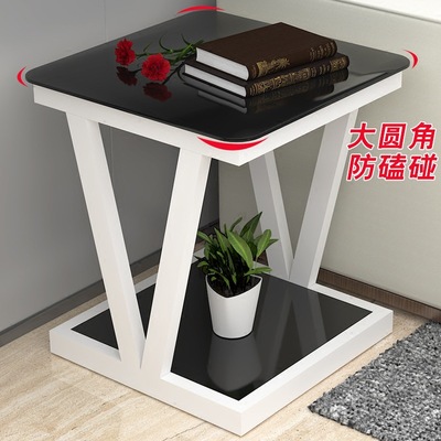 小茶几简约迷你钢化玻璃正方形茶几方几边几角几客厅小桌子小方桌