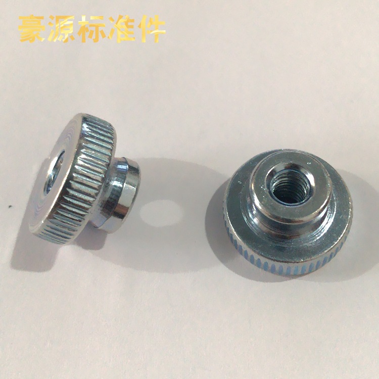 厂家批发 镀镍滚花螺母 台阶手拧螺帽镀锌高头螺母