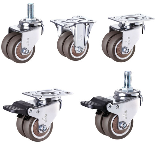 1.5-inch flat-bottom double-row casters silent load-bearing universal mechanical equipment refrigerator heavy-duty shelf trolley casters