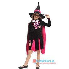 儿童化妆舞会万圣节扮演服饰魔法师少女学生装G-0346淘气小妙丽