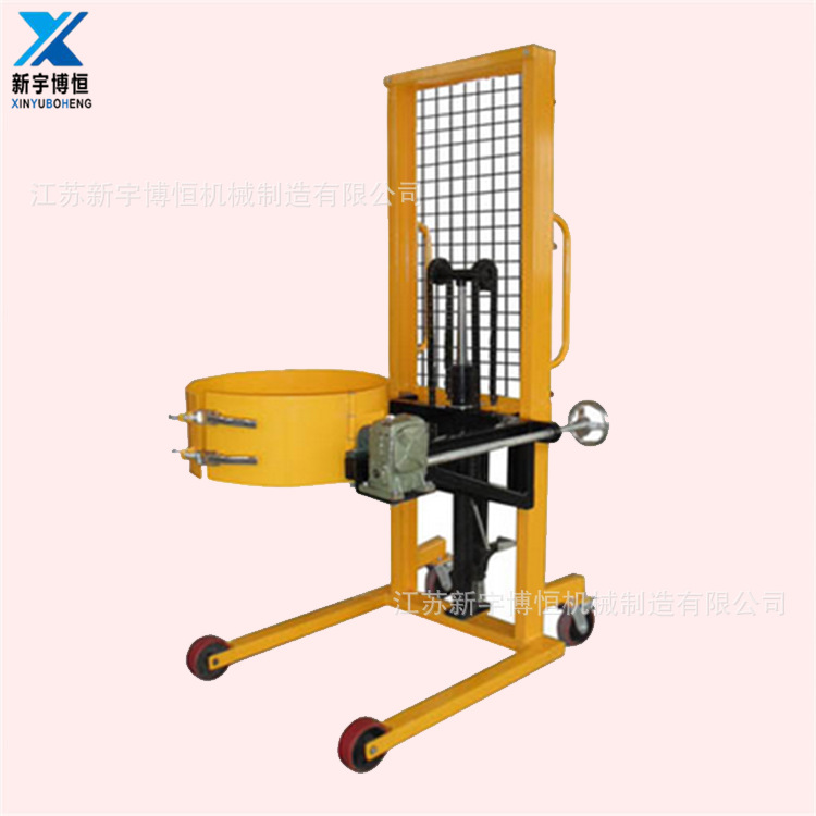 泰兴鹰勾抱夹式油桶装卸倒料机 手动液压升降油桶车 翻转圆桶车