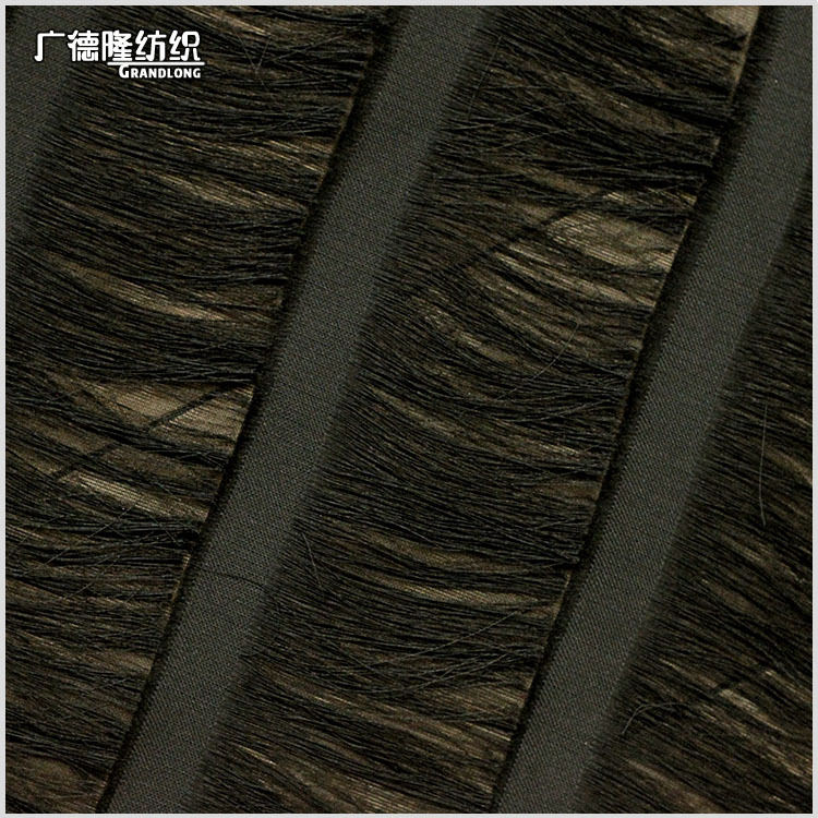 春夏波西米亚风飘逸全涤透视流苏黑白雪纺面料阔腿裤长裙防晒衫布