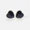 Fashionable universal earrings heart shaped suitable for men and women, silver 925 sample, Korean style