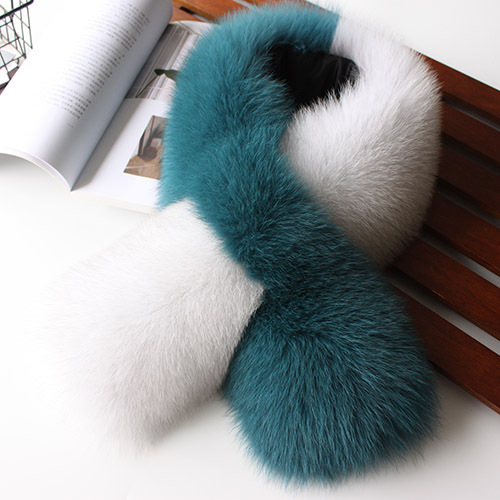 时尚新品韩版交叉皮草大毛领优雅气质冬季保暖毛绒狐狸毛围巾围脖|ms