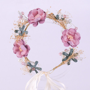 Hairpin hair clip hair accessories for women Wreath Mori women flower headdress hay handmade wreath Photo Props lady jewelry