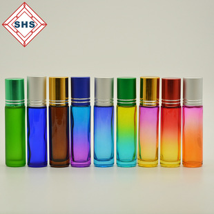 Manufacturer wholesale 10ml glass roll ball bottle with lid sealed glass bottle color roll ball bottle large favorably