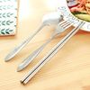 Scandinavian fashionable street handheld tableware stainless steel, set, chopsticks, Nordic style, 3 piece set, wholesale