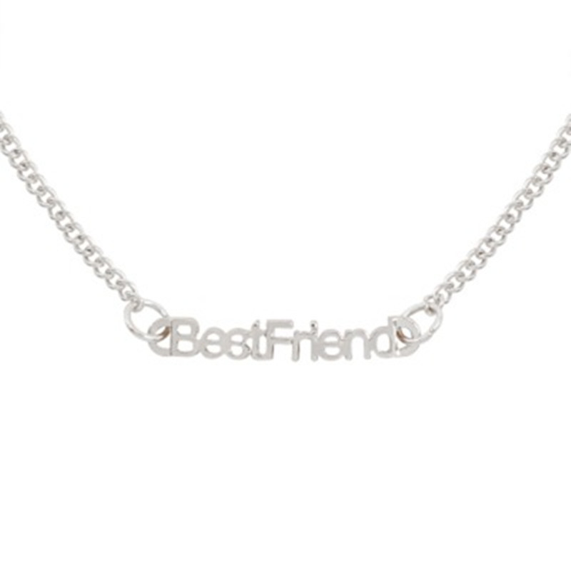 New Fashion Best Friends English Alphabet Necklace Environmental Protection Color Preservation Electroplated Gold Silver Black Clavicle Chain Wholesale display picture 23