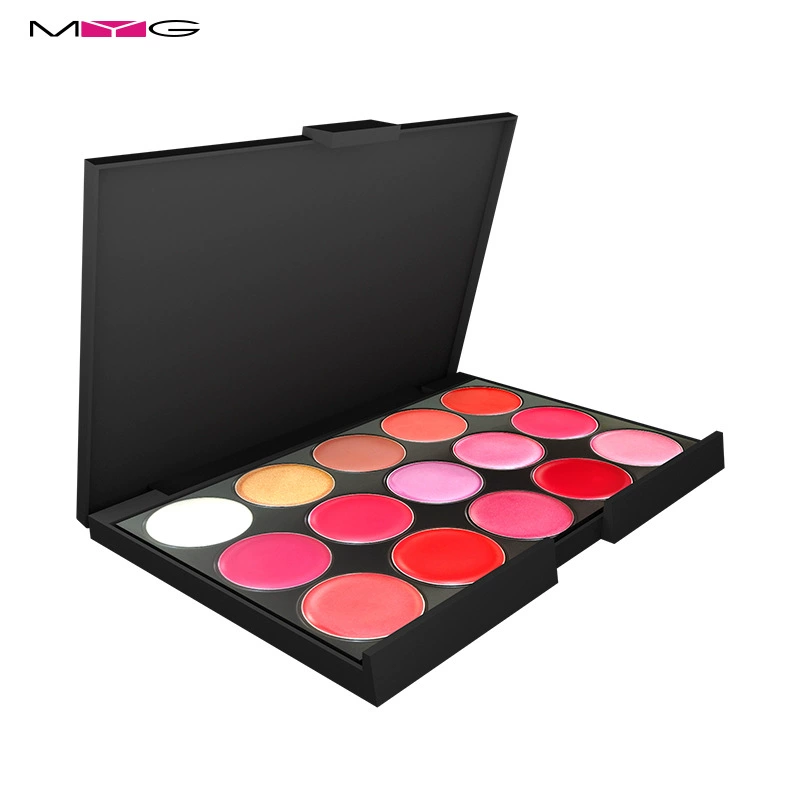 Lipstick & cream blush palette, 15 colors, nourishing, long‑lasting, beginner friendly