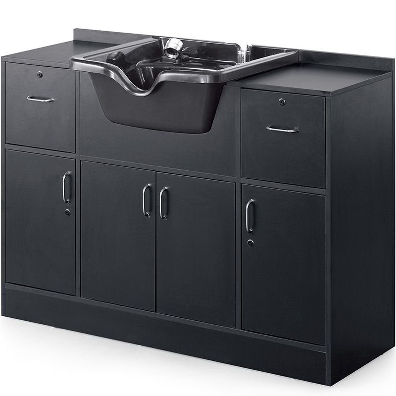 Retro simple champú gabinete sentado punzón dispositivo salón de pelo toalla doble abierto gabinete de almacenamiento champú cuenca 6018