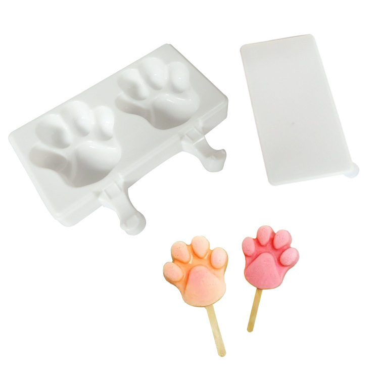 DIY Cartoon Ice cream Die 2 Bear&#39;s paw originality modelling Food grade silica gel ice cream Popsicle Dust cover