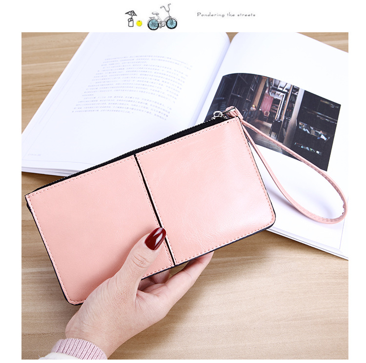 Einfarbige Pu-leder-reiß Verschluss Brieftaschen Für Damen display picture 7