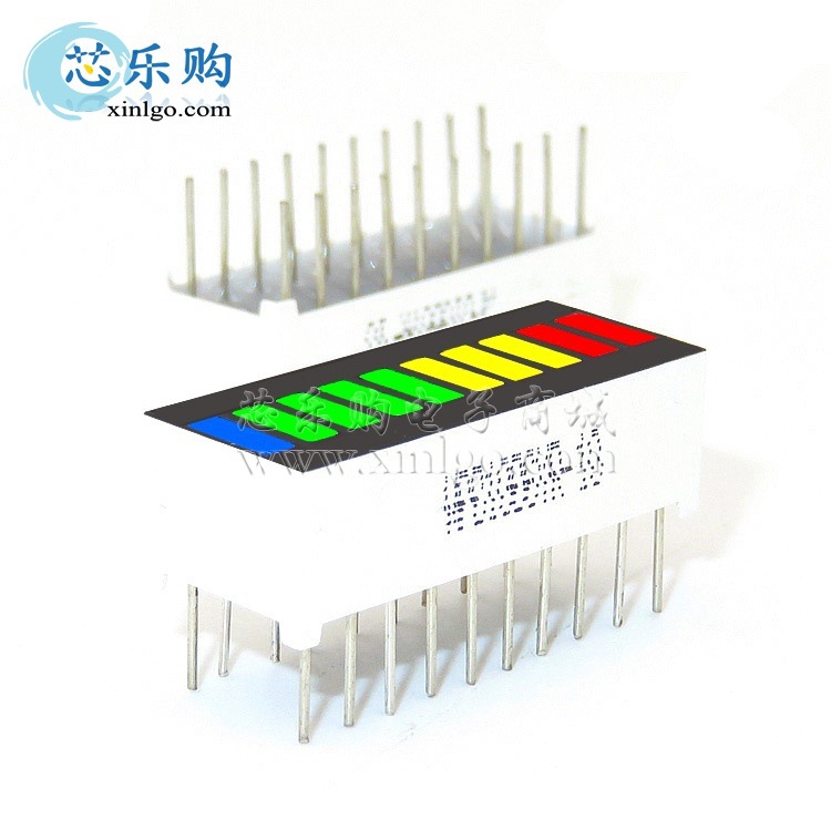 10BGYR 十位四色 1蓝4绿3黄2红 LED平面管 发光管 条形显示数码管