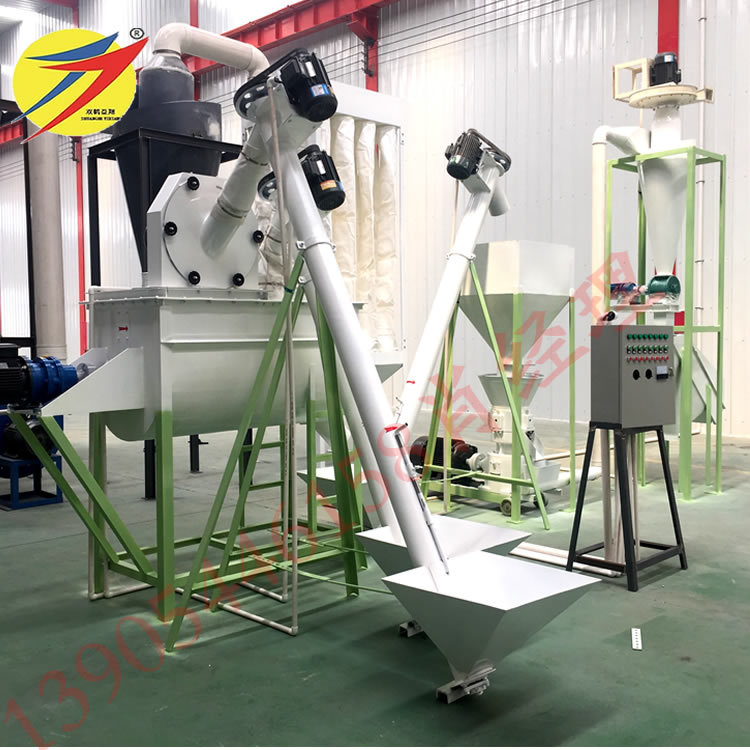 鸡鸭颗粒饲料加工机械 颗粒机组 家禽饲料粉碎搅拌制粒一体机价格