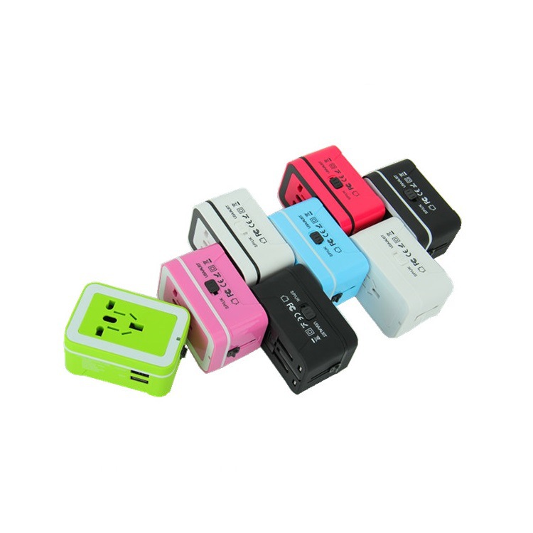 双USB全球通转换插座亚马逊产品多功能旅行插座支持丝印支持选款