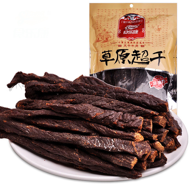 Inner Mongolia specialty Ultra-dry beef jerky Fresh Le Sport Dried beef 500g Bagged Office Casual snacks