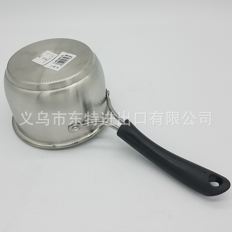 Factory direct sales of stainless steel milk POTS, Korean-style single-handle instant noodle POTS, coffee-colored LIDS, slim POTS, household milk POTS detail image 8