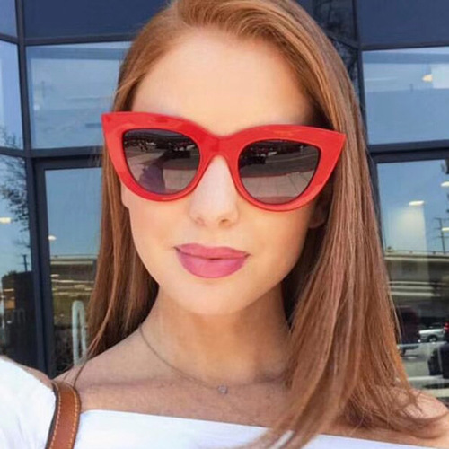 European and American trendy cat-eye sunglasses, personalized colorful AliExpress sunglasses for women, cross-border sunglasses with metal hinges