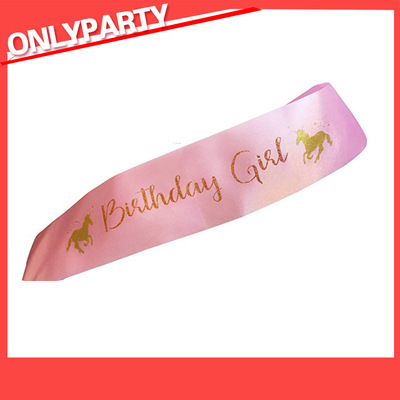 birthday party Shoulder strap Etiquette with baby shower Etiquette with birthday girl Unicorn shoulder strap