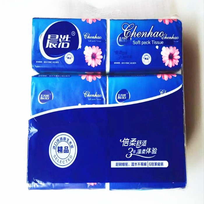 Chenhao 6-Piece Bag special offer tissue wholesale pure wood pulp tissue napkin facial tissue manufacturer Chenhao 6-Piece Bag special offer tissue wholesale pure wood pulp tissue napkin facial tissue manufacturer