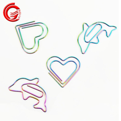 特价海豚回形针办公资料归类异形曲别针夹子炫彩卡通动物回形针