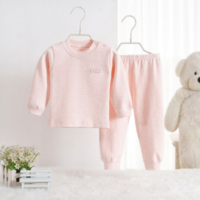 儿童舒绒保暖内衣套装男女童彩棉宝宝秋衣秋裤婴儿无骨莱特熊新品|ru