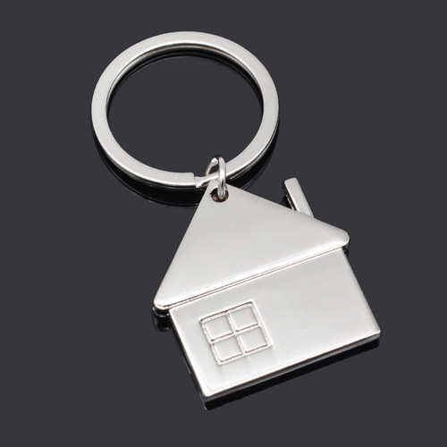 Real estate gift metal key chain house key chain key chain engraving small gift LOGO engraving gift
