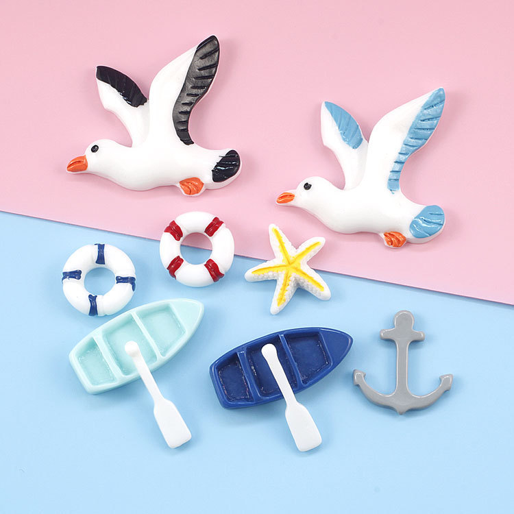 Simulation marine life buoy ship anchor starfish resin accessories cream glue mobile phone shell decoration diy handmade material